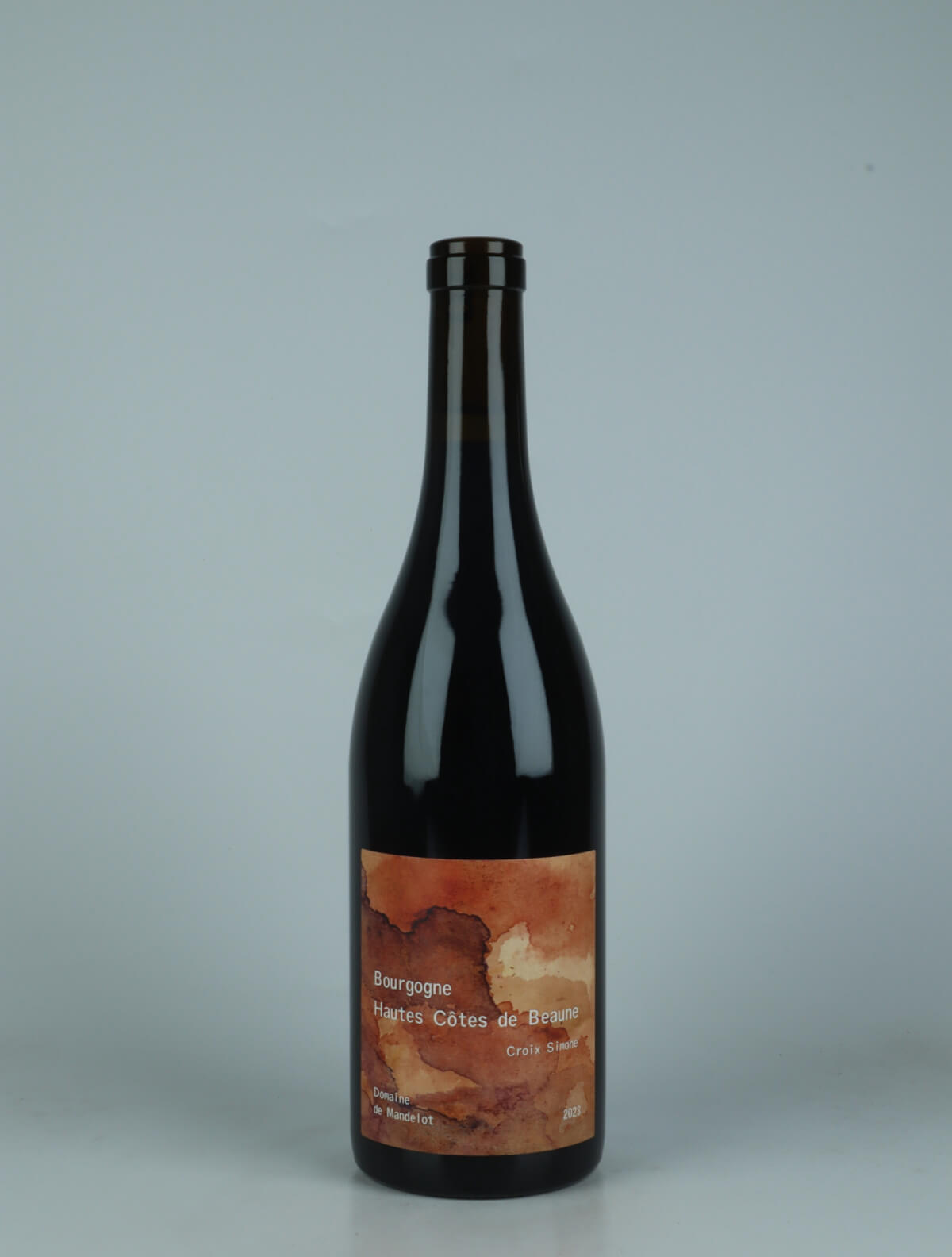 A bottle 2023 Hautes-Côtes de Beaune - Croix Simone Red wine from Domaine de Mandelot, Burgundy in France