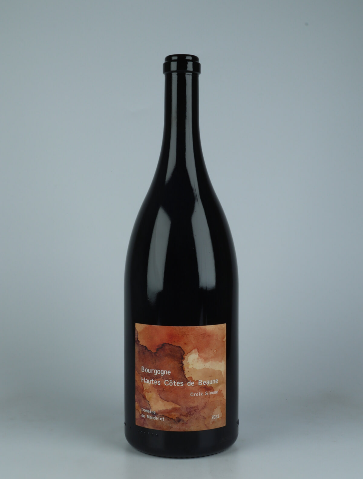 A bottle 2023 Hautes-Côtes de Beaune - Croix Simone - Magnum Red wine from Domaine de Mandelot, Burgundy in France