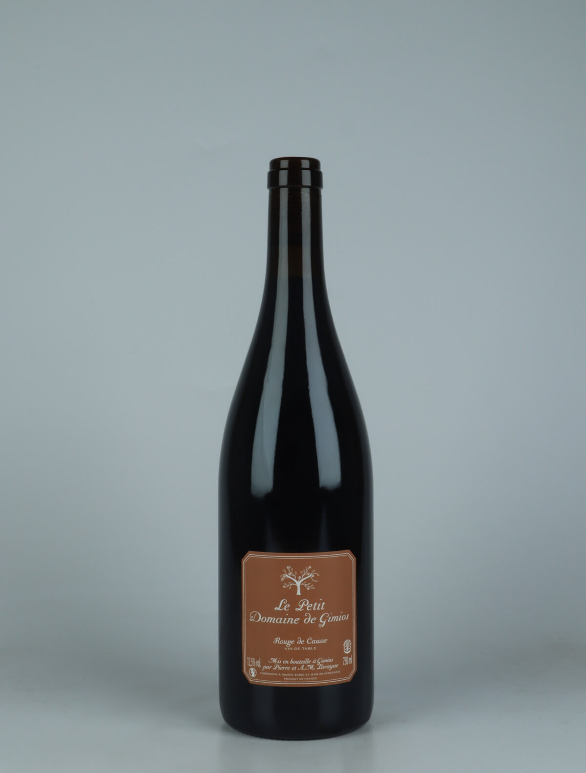 A bottle 2023 Rouge de Causse Red wine from Le Petit Domaine de Gimios, Roussillon in France