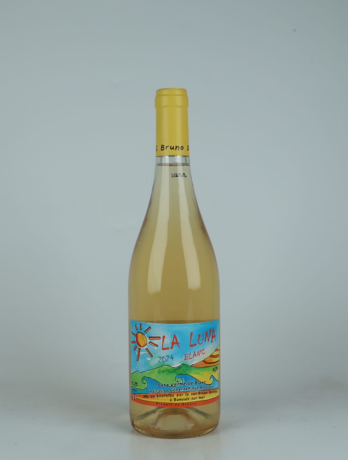 A bottle 2024 La Luna Blanc Hvidvin from Bruno Duchêne, Roussillon in Frankrig