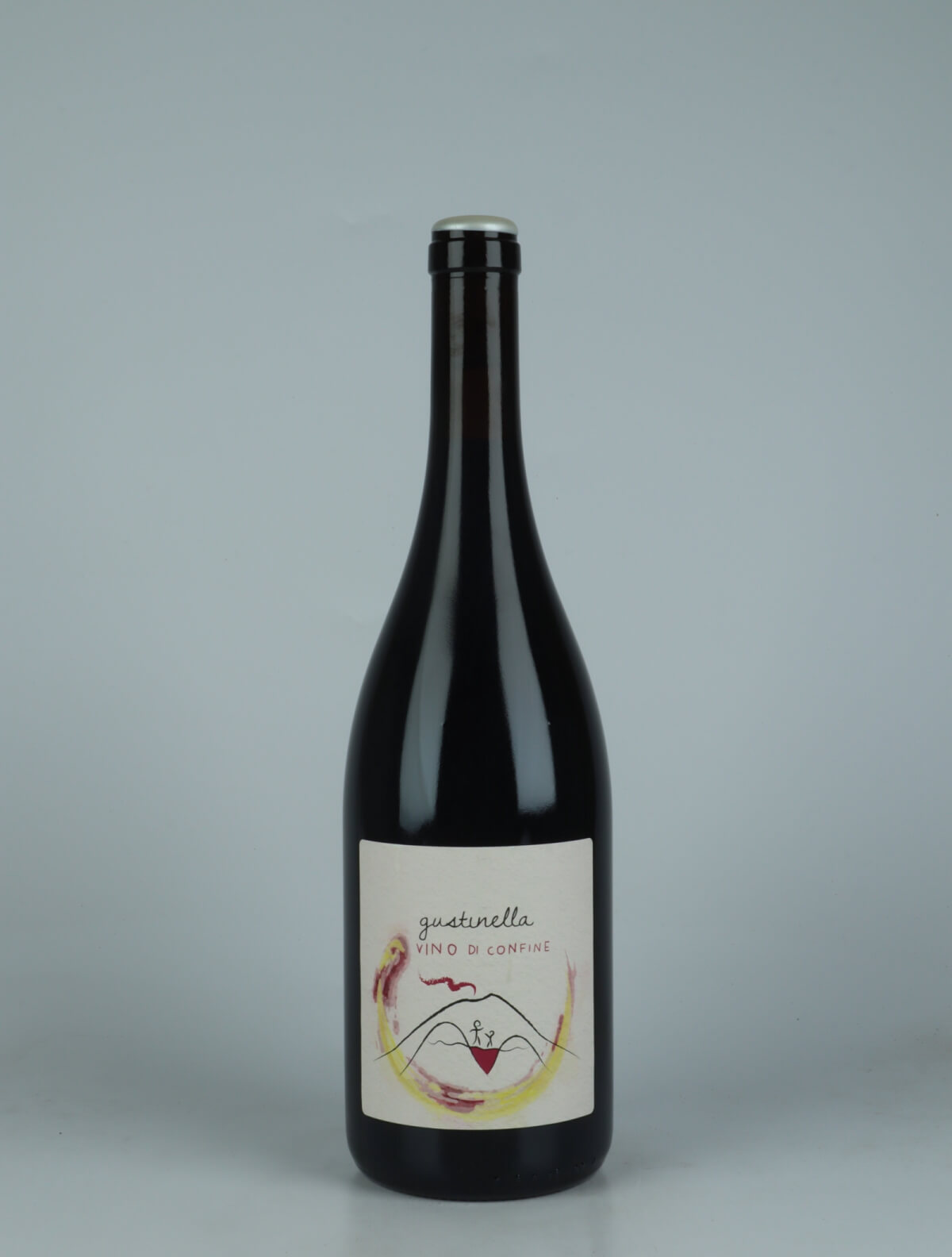 A bottle 2023 Vino di Confine Red wine from Gustinella, Sicily in Italy