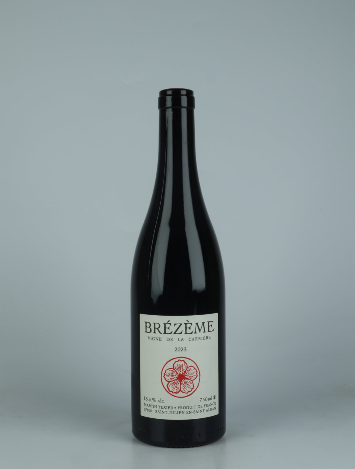 A bottle 2023 Brézème - Vigne de la Carrière Red wine from Martin Texier, Rhône in France
