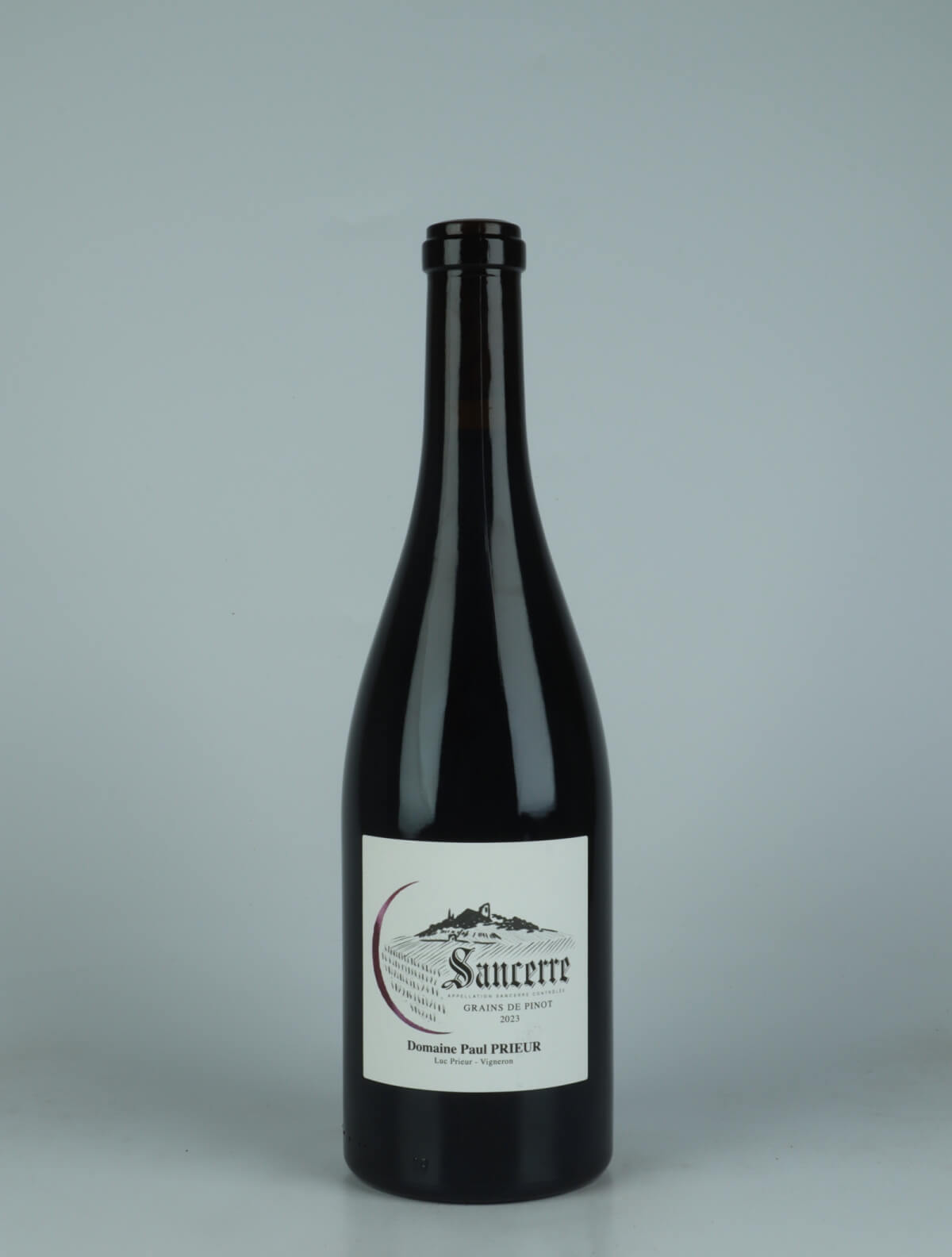 A bottle 2023 Sancerre Rouge - Grains de Pinot Red wine from Paul Prieur et Fils, Loire in France