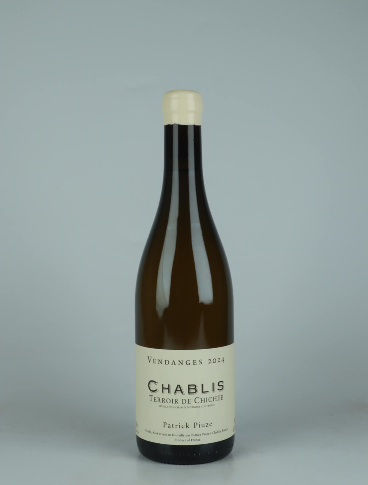 A bottle 2024 Chablis - Terroir de Chichée White wine from Patrick Piuze, Burgundy in France