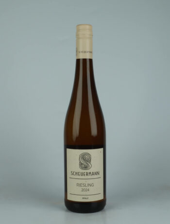 A bottle 2024 Riesling Trocken White wine from Weingut Scheuermann, Pfalz in Germany