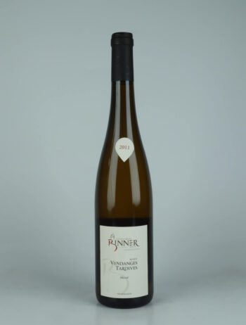 A bottle 2011 Muscat Vendanges Tardives Sweet wine from Domaine Christian Binner, Alsace in France