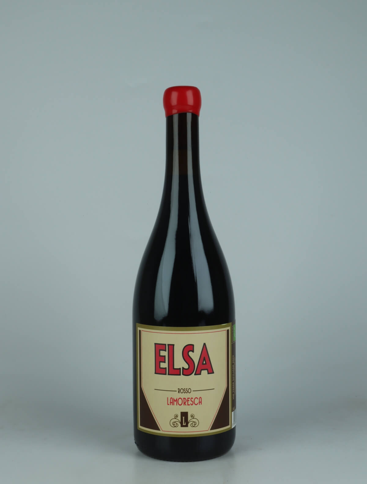A bottle 2022 Elsa Red wine from Lamoresca, Sicily in Italy