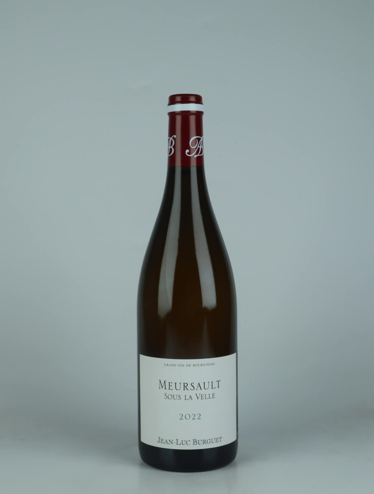 A bottle 2022 Meursault - Sous la Velle White wine from Jean-Luc Burguet, Burgundy in France