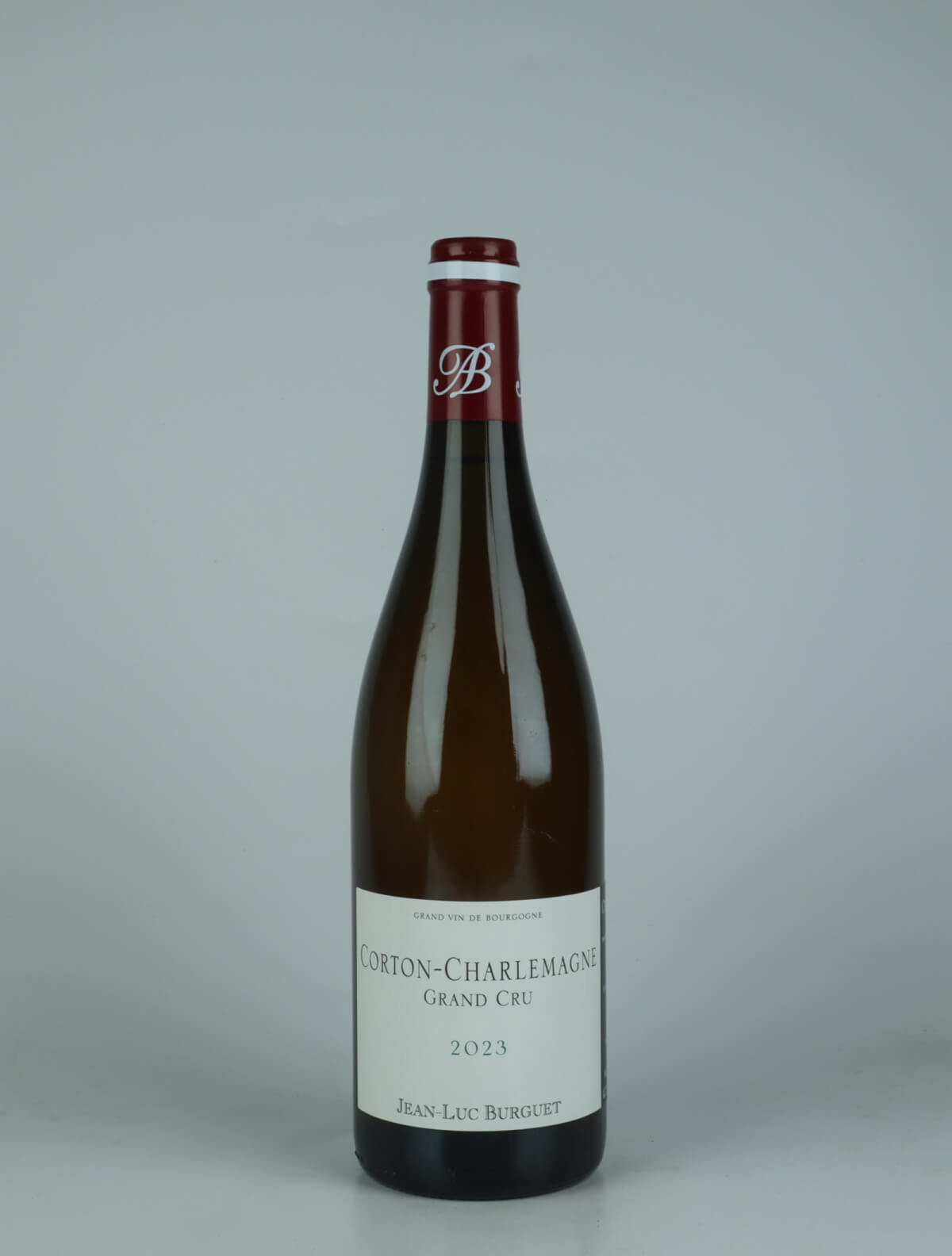 A bottle 2023 Grand Cru Corton-Charlemagne White wine from Jean-Luc Burguet, Burgundy in France