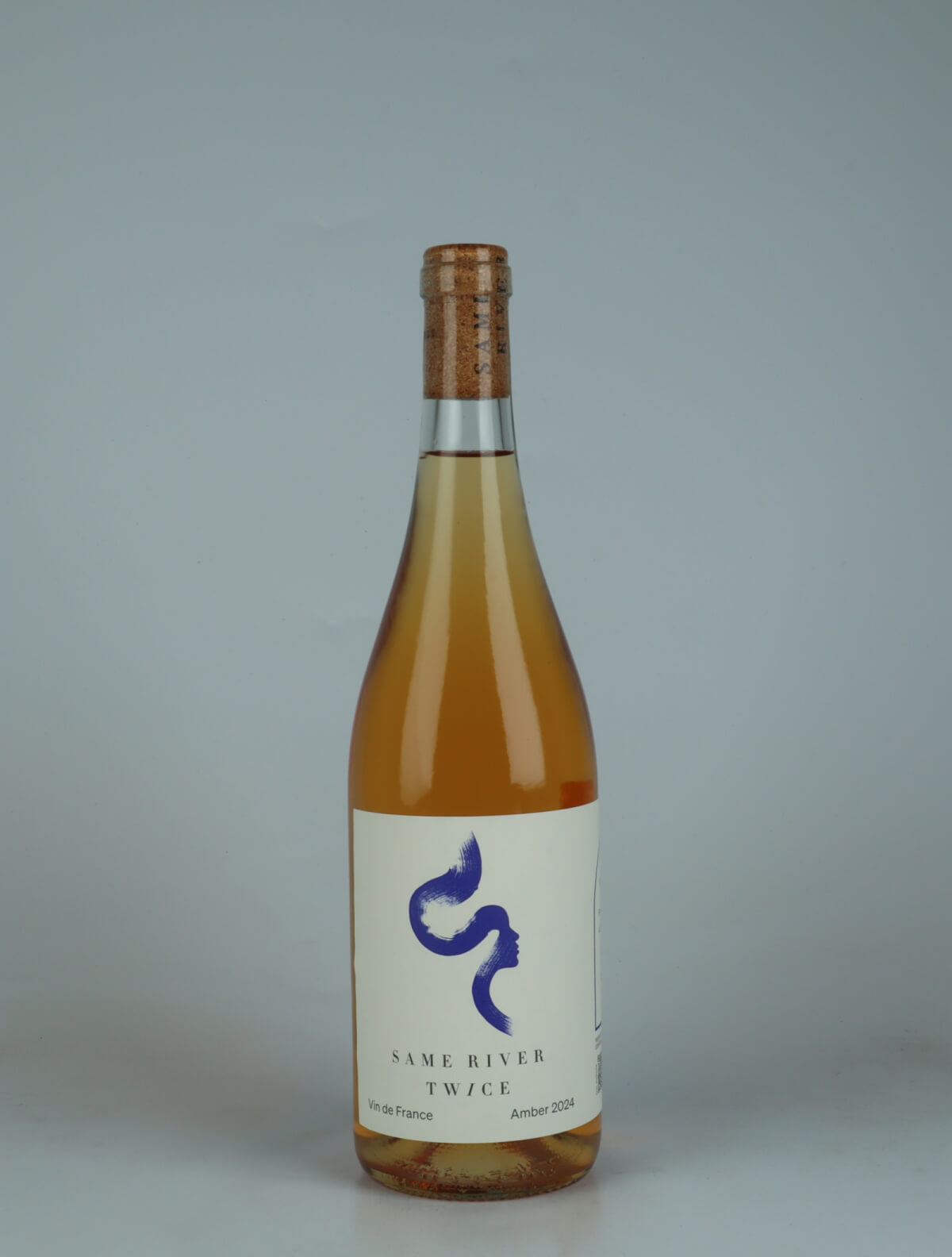 A bottle 2024 Amber Orange wine from Same River Twice Wines, Rhône in France