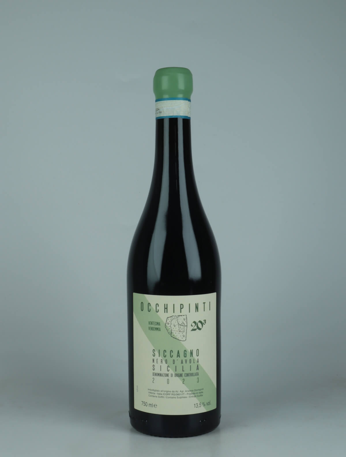 A bottle 2023 Siccagno Rødvin from Arianna Occhipinti, Sicilien in Italien
