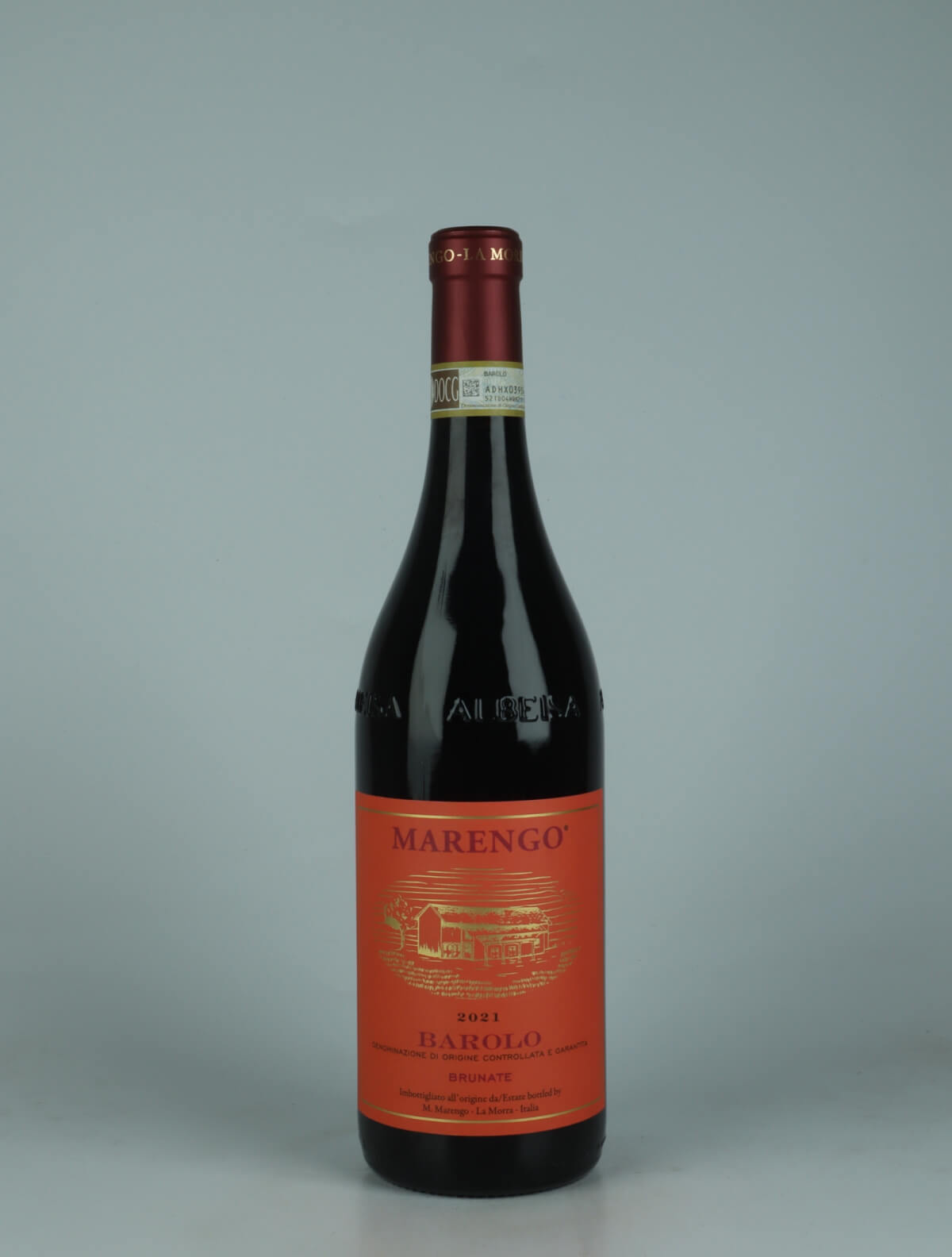 A bottle 2021 Barolo - Brunate Red wine from Mario Marengo, Piedmont in Italy