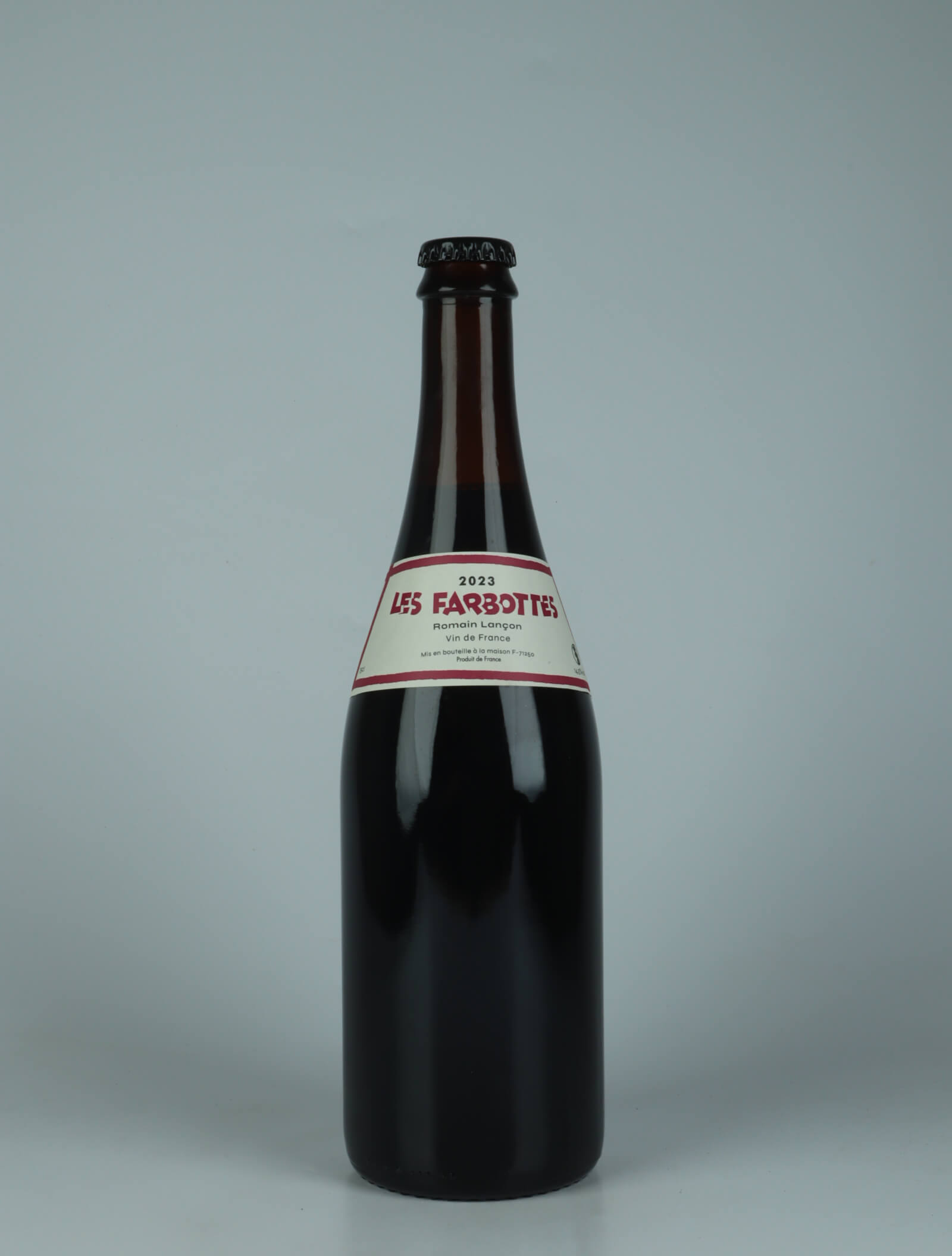 A bottle 2023 Les Farbottes Rouge Red wine from Romain Lançon, Burgundy in France