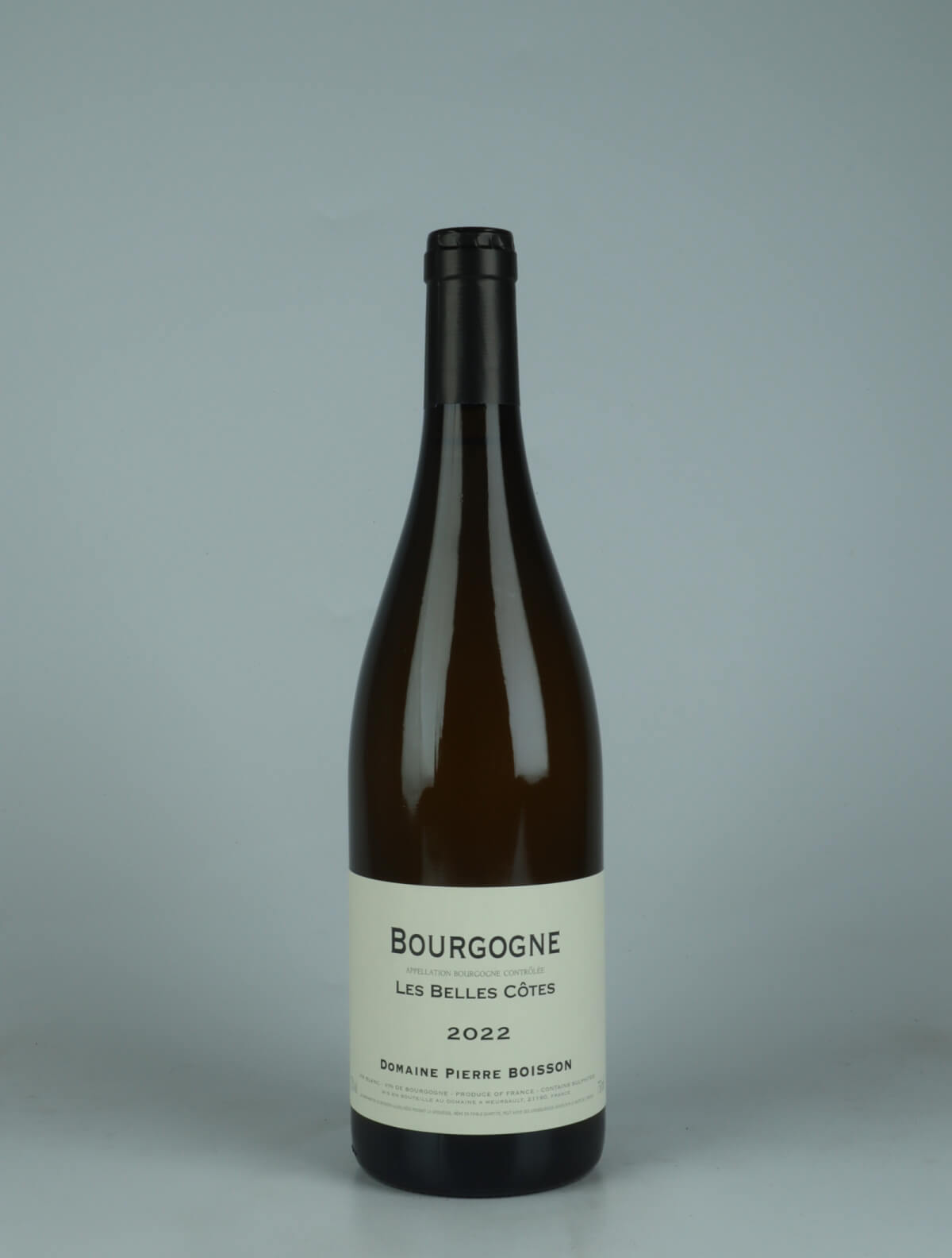 A bottle 2022 Bourgogne Blanc - Les Belles Côtes - Domaine Pierre Boisson White wine from Boisson, Burgundy in France