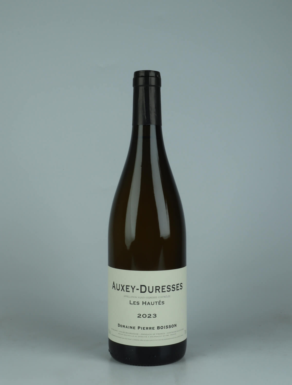 A bottle 2023 Auxey-Duresses Blanc - Les Hautés - Domaine Pierre Boisson Hvidvin from Boisson, Bourgogne in Frankrig