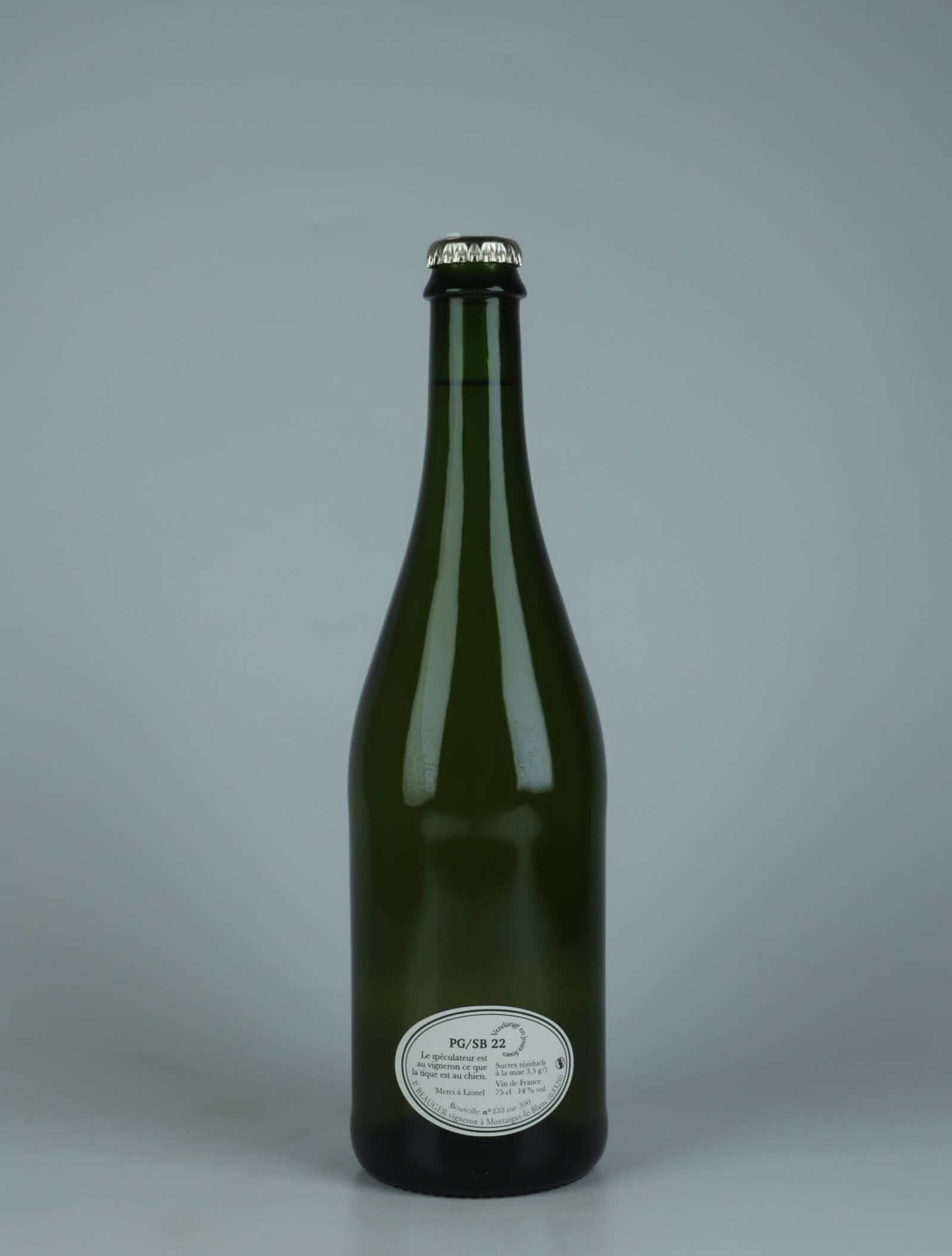 A bottle 2022 PG/SB22 Orange wine from Pierre Beauger, Auvergne in France
