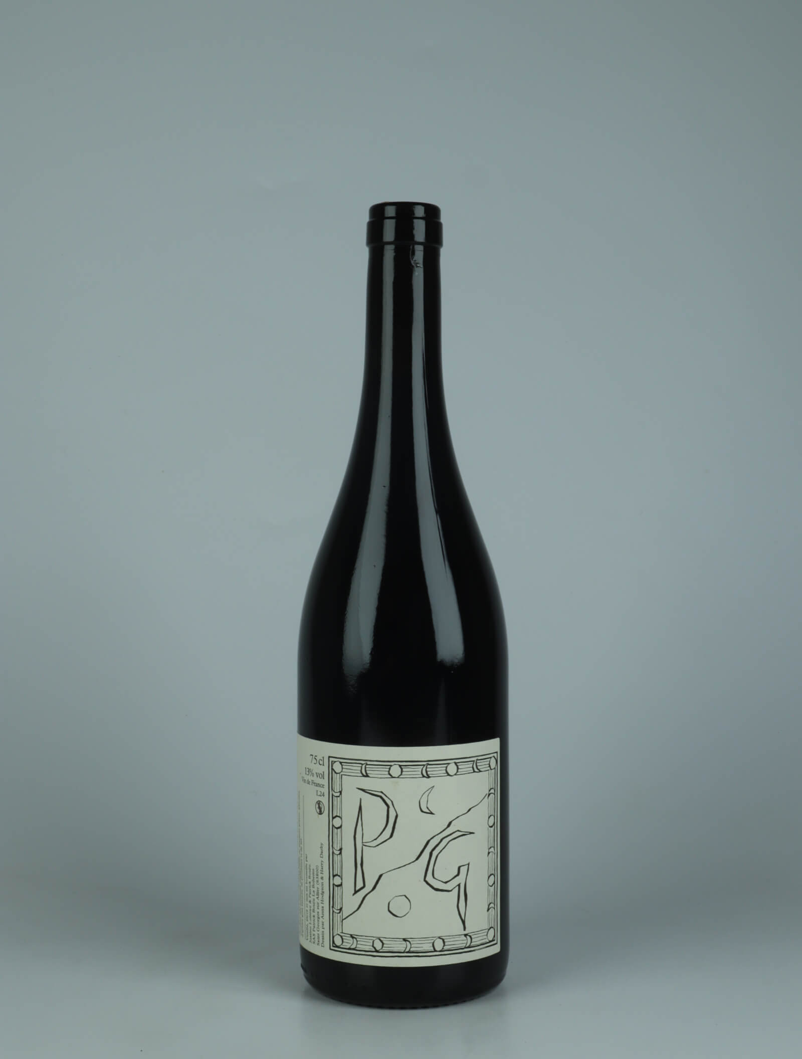 A bottle 2024 P&G Red wine from Patrick Bouju, Auvergne in France