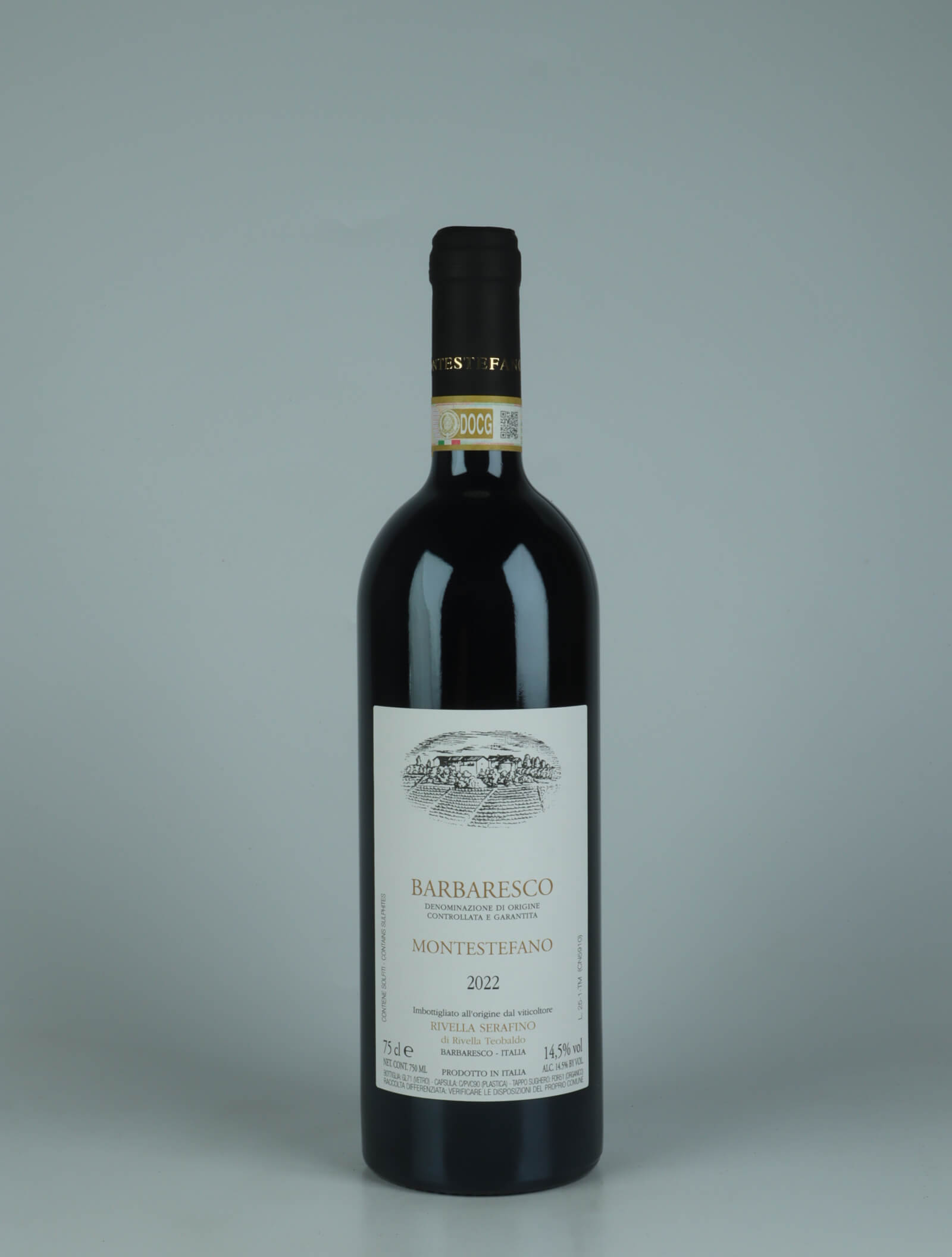 A bottle 2022 Barbaresco - Montestefano Rødvin from Rivella Serafino, Piemonte in Italien