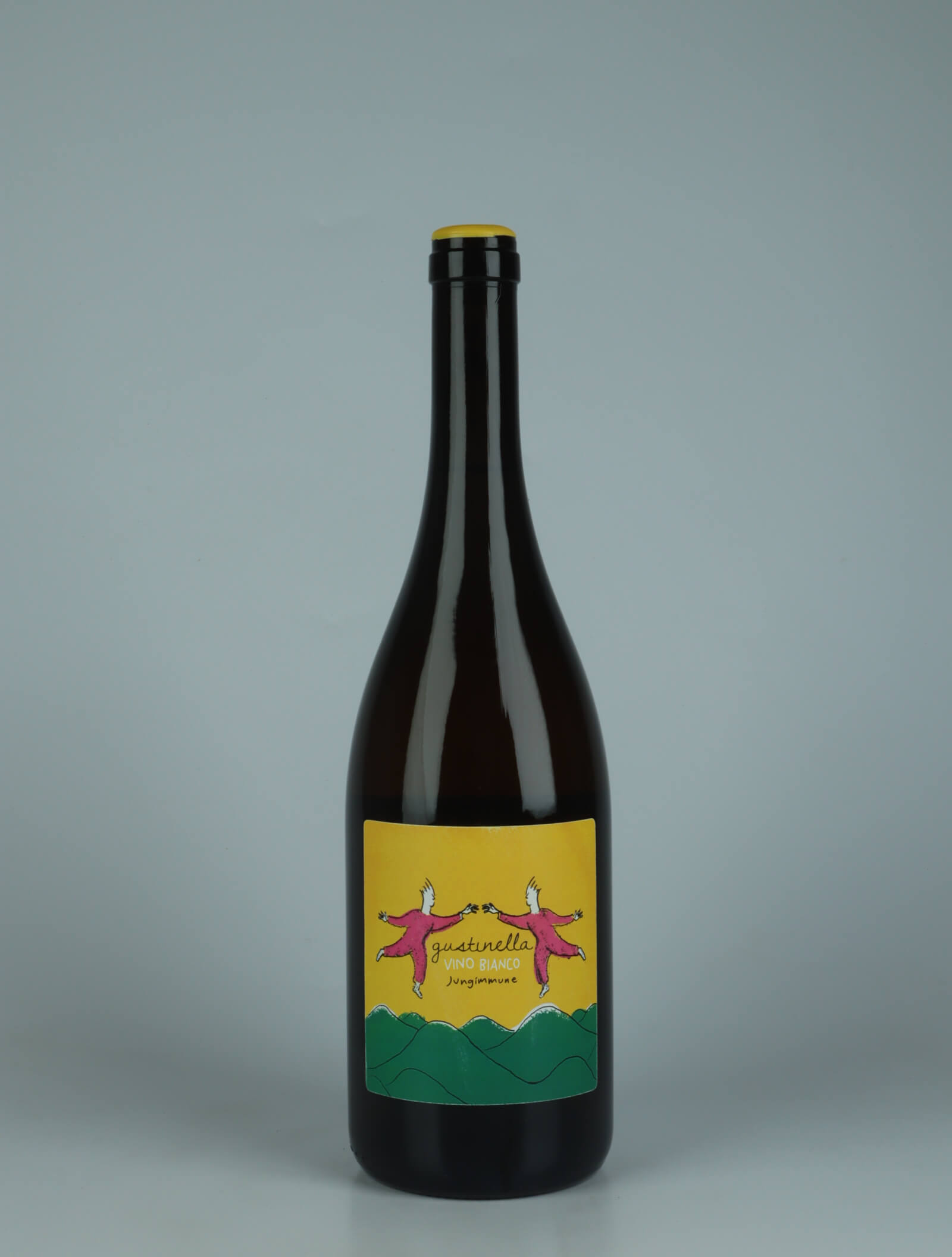 A bottle 2024 Jungimmune Bianco White wine from Gustinella, Sicily in Italy