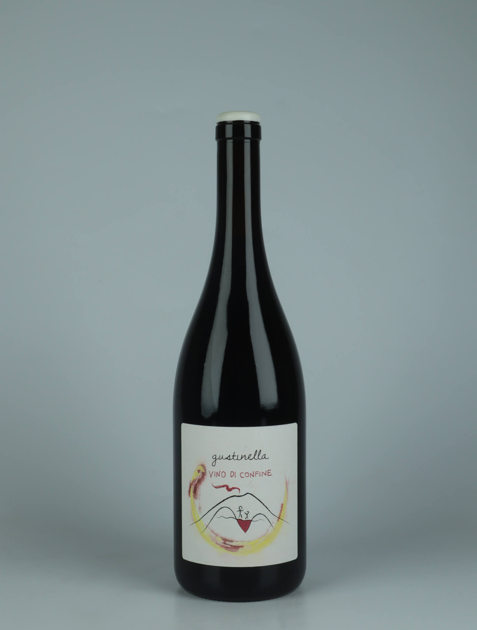 A bottle 2024 Vino di Confine Red wine from Gustinella, Sicily in Italy