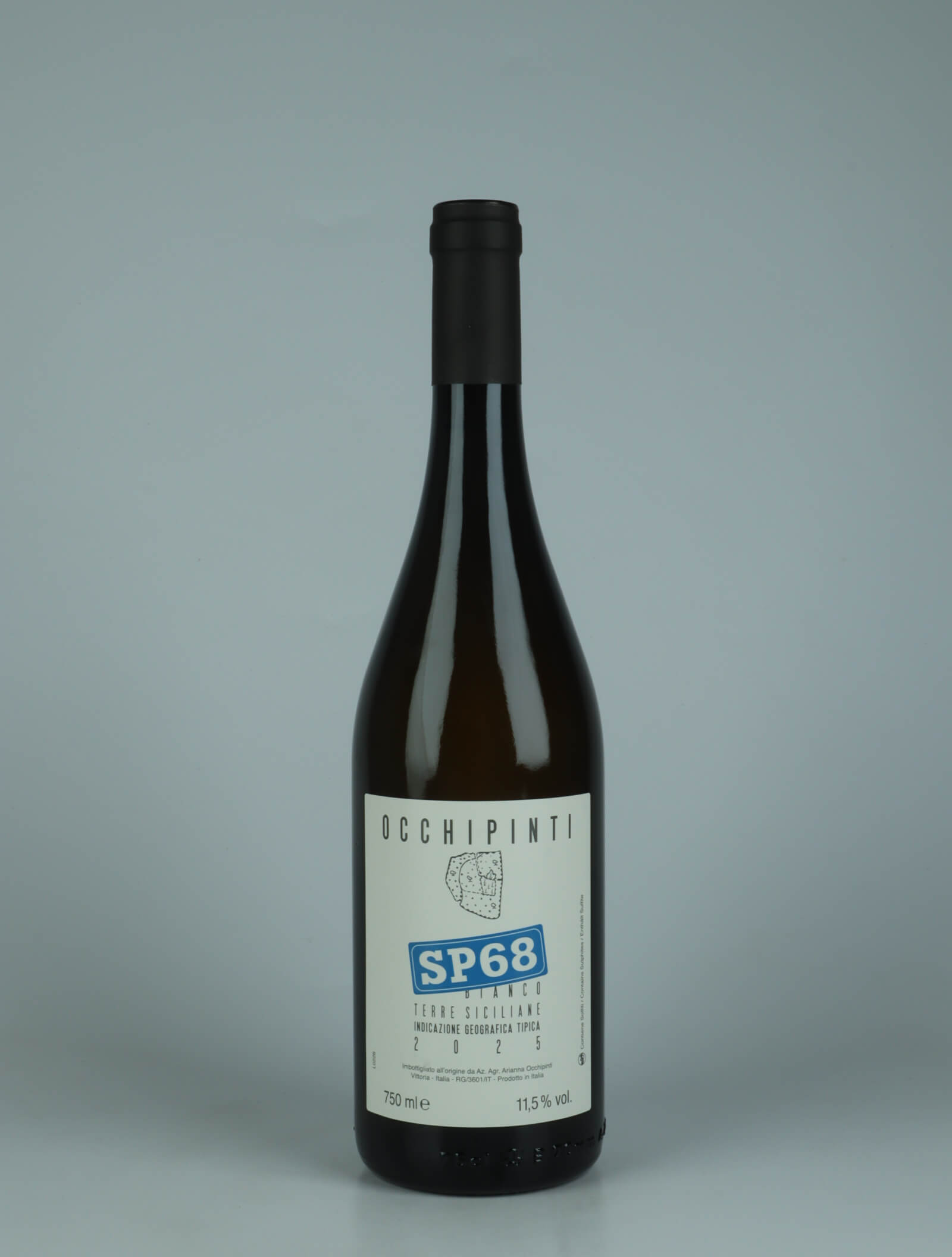 A bottle 2025 SP68 Bianco White wine from Arianna Occhipinti, Sicily in Italy