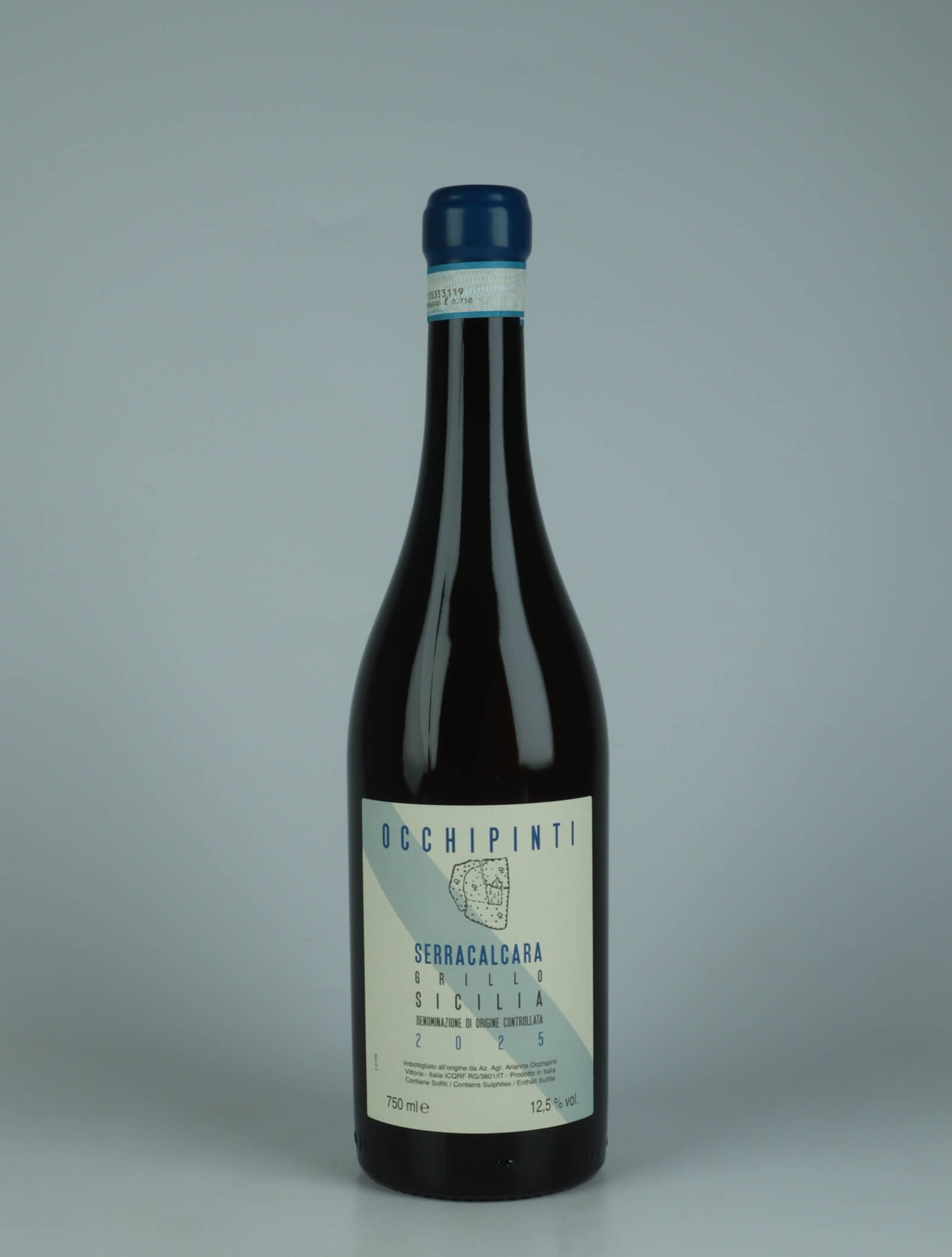 A bottle 2025 Serracalcara White wine from Arianna Occhipinti, Sicily in Italy