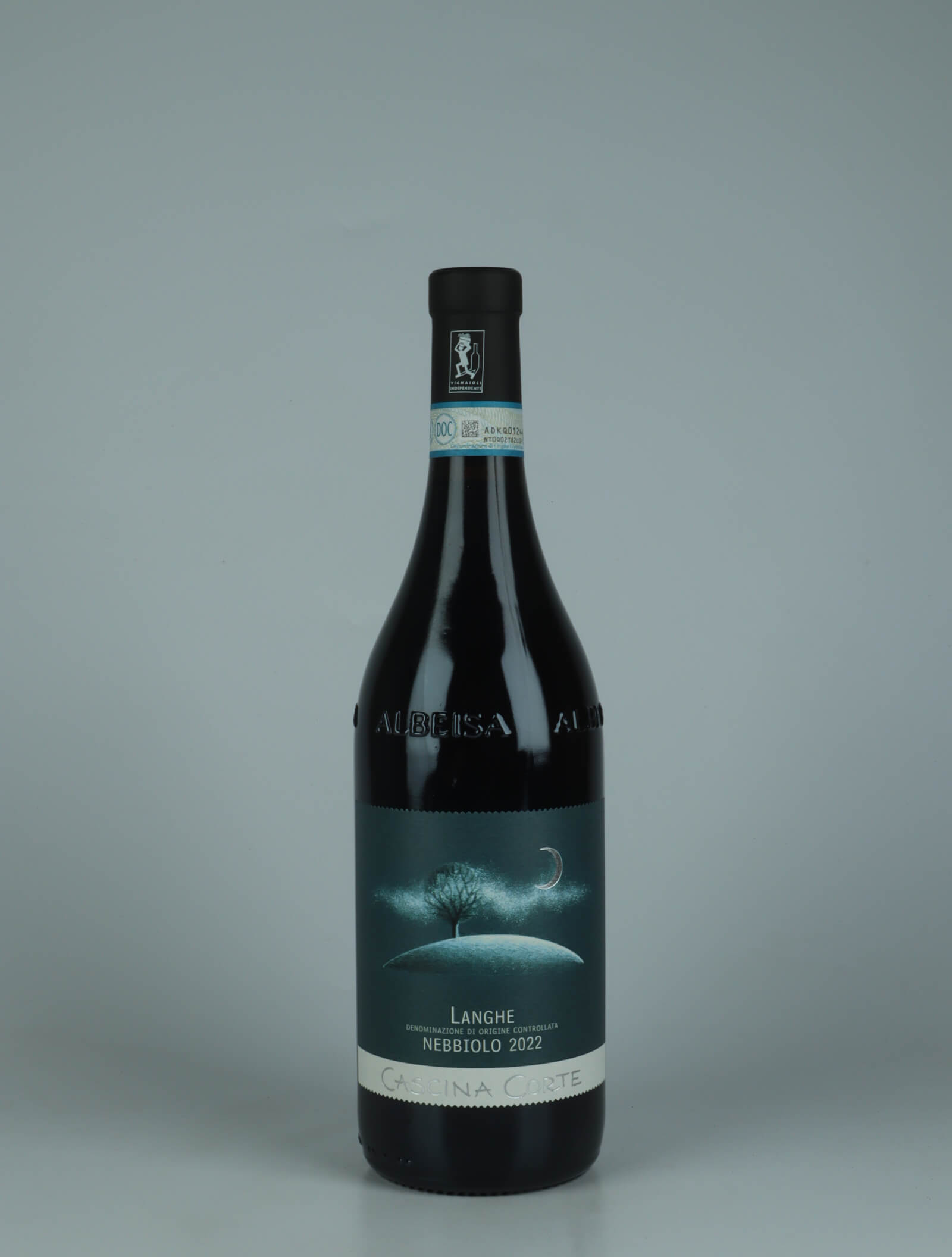 A bottle 2022 Langhe Nebbiolo Red wine from Cascina Corte, Piedmont in Italy