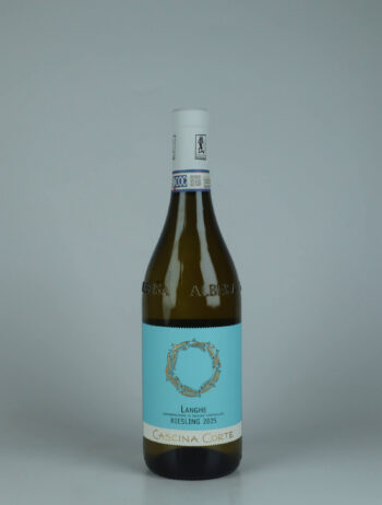 A bottle 2025 Langhe Riesling White wine from Cascina Corte, Piedmont in Italy