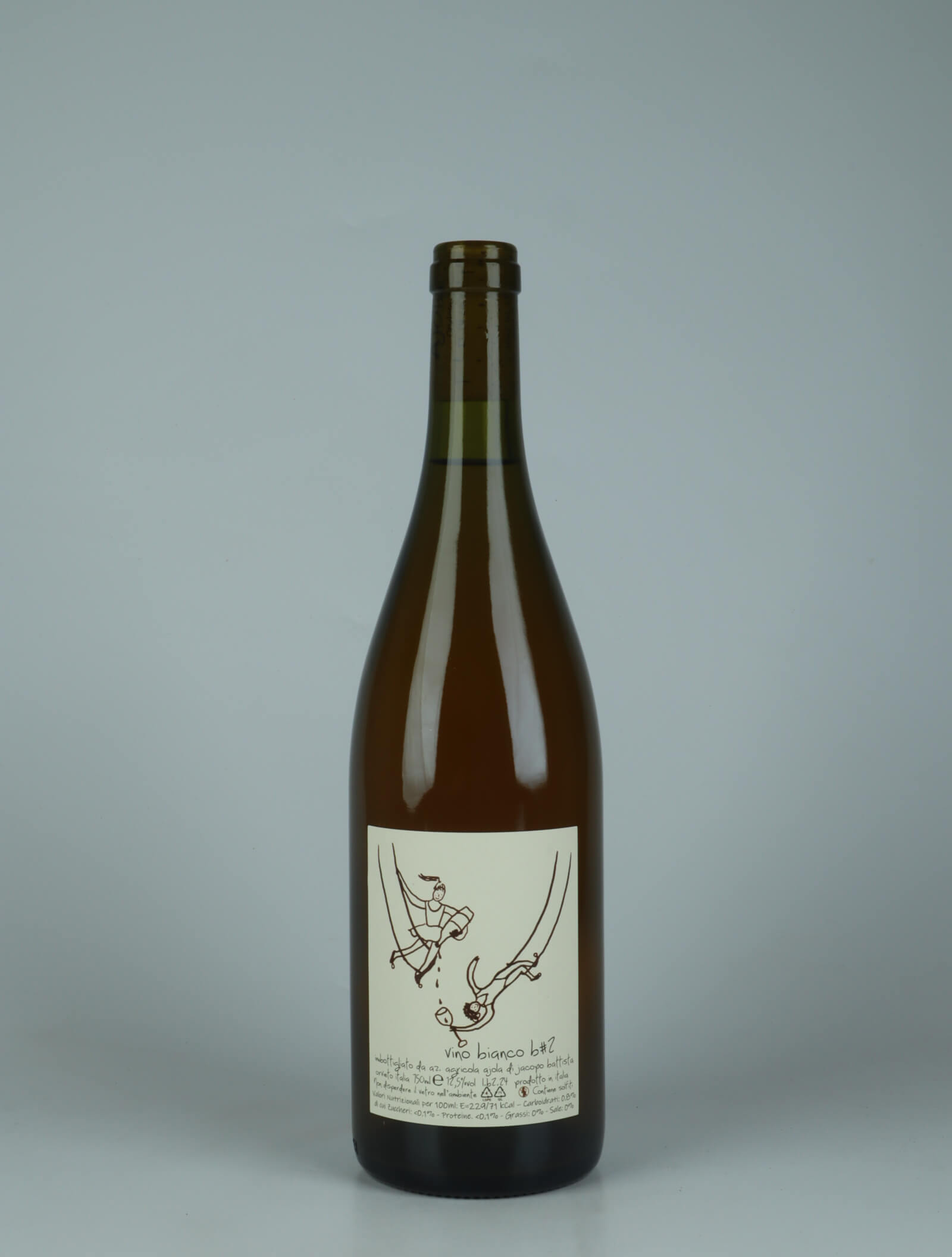 A bottle 2024 Vino Bianco B#2 White wine from Ajola, Umbria in Italy