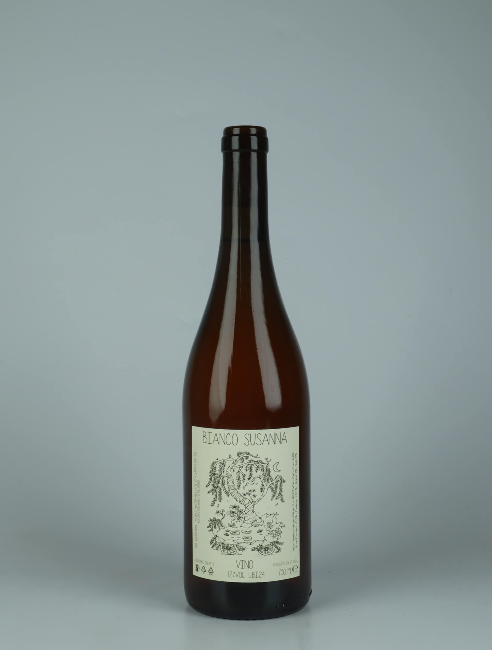 A bottle 2024 Vino Bianco Susanna White wine from Gazzetta, Lazio in Italy