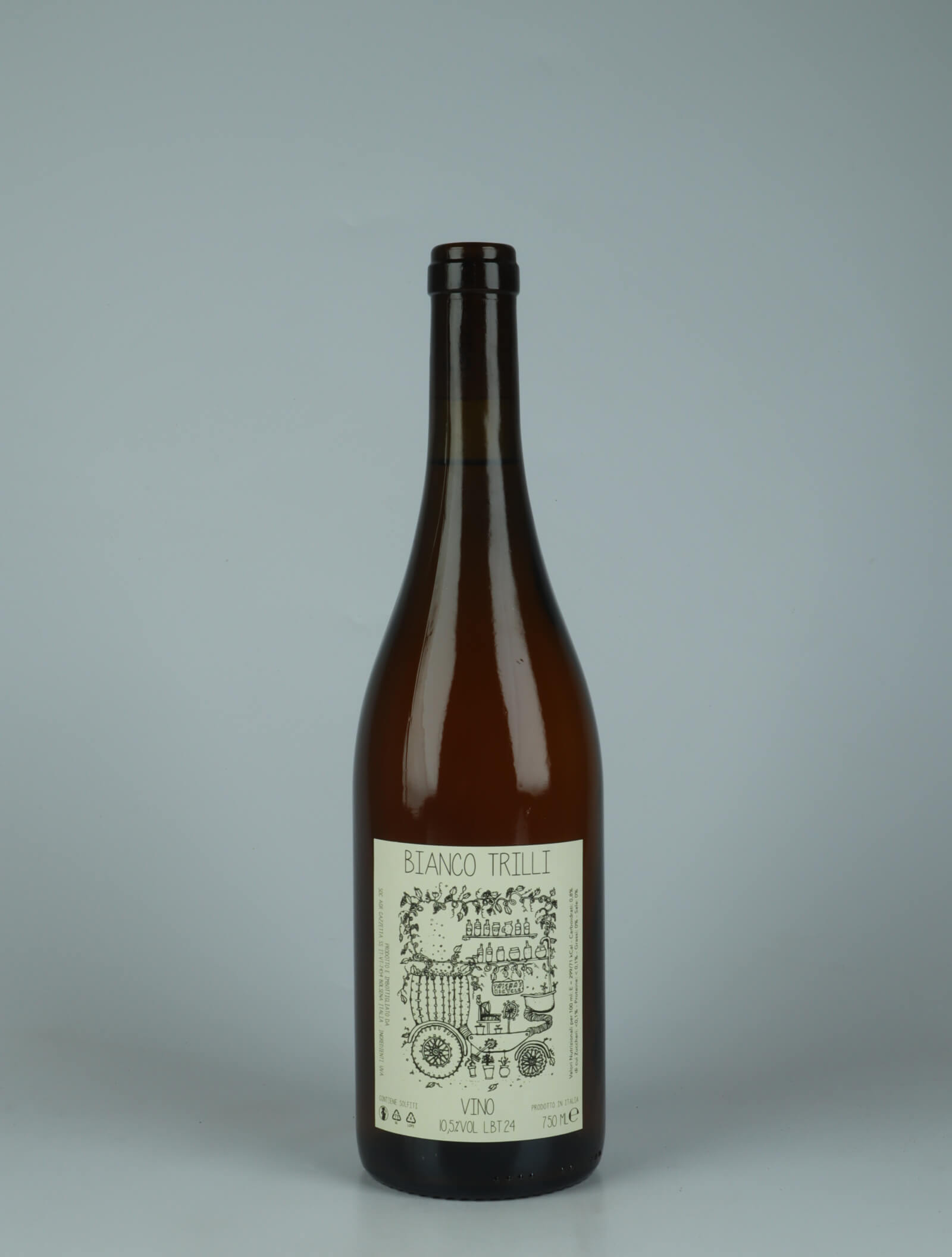 A bottle 2024 Vino Bianco Trilli White wine from Gazzetta, Lazio in Italy