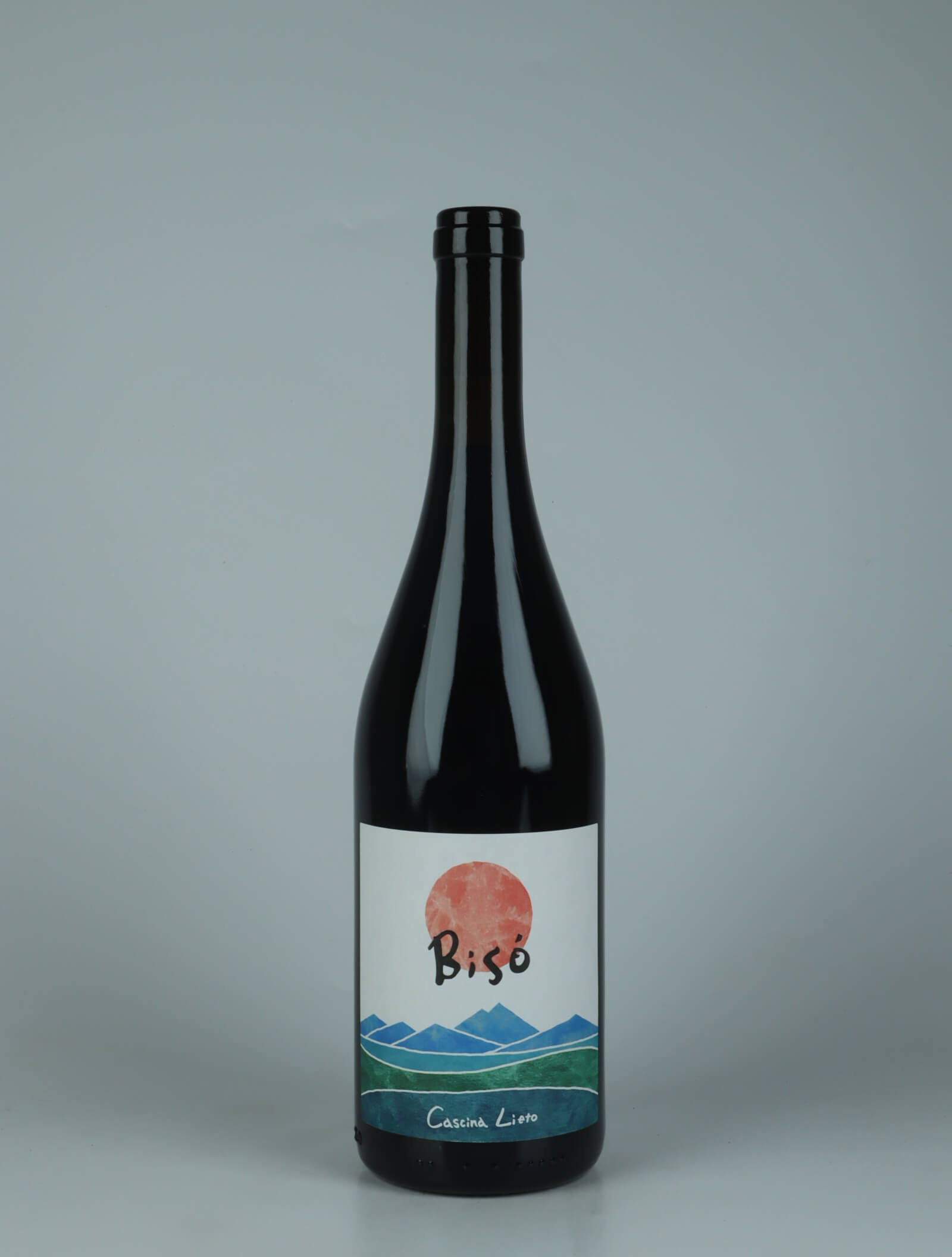 A bottle 2023 Rosso Bisò Red wine from Cascina Lieto, Piedmont in Italy