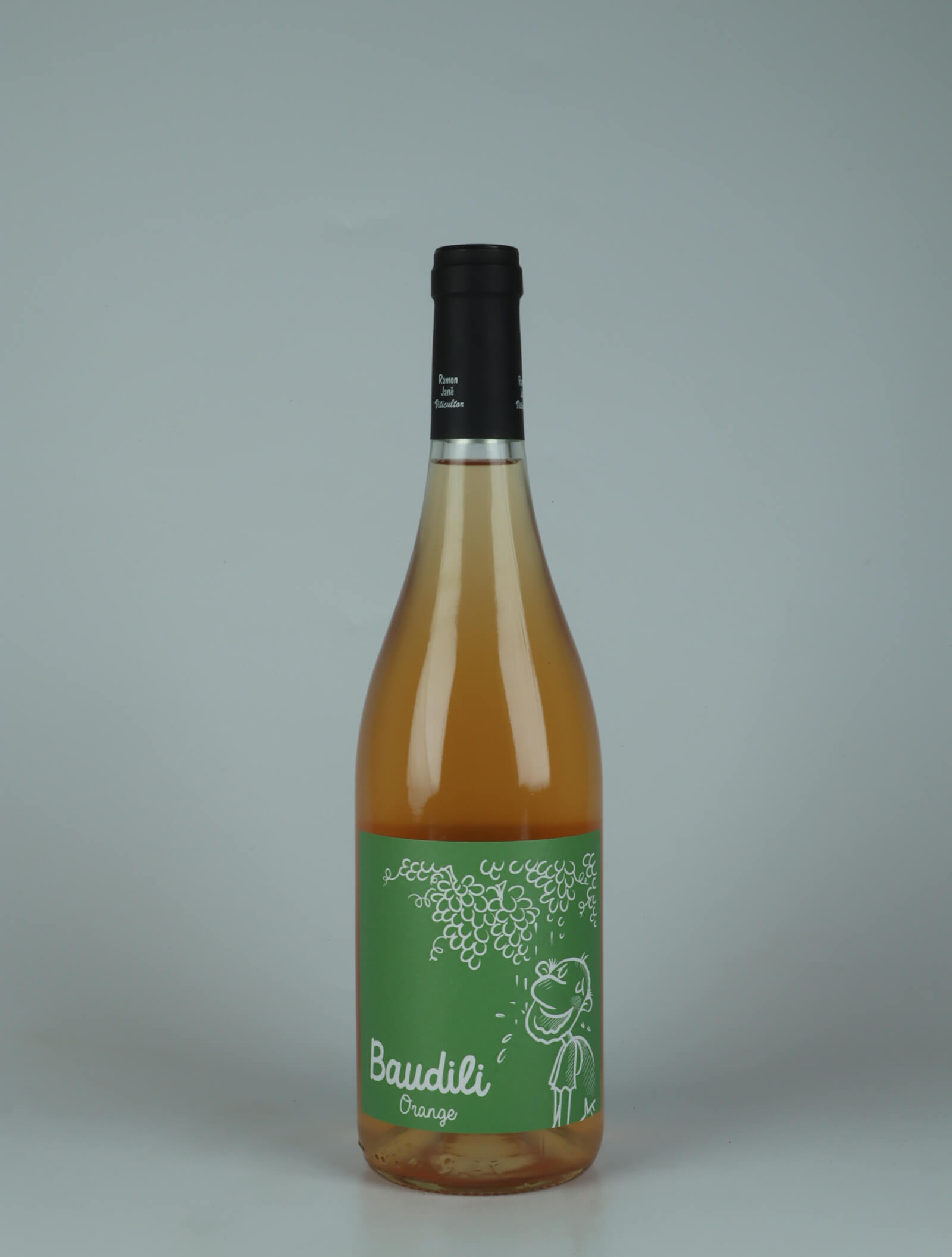 A bottle 2025 Baudili Orange Orange vin from Mas Candí, Penedès in Spanien
