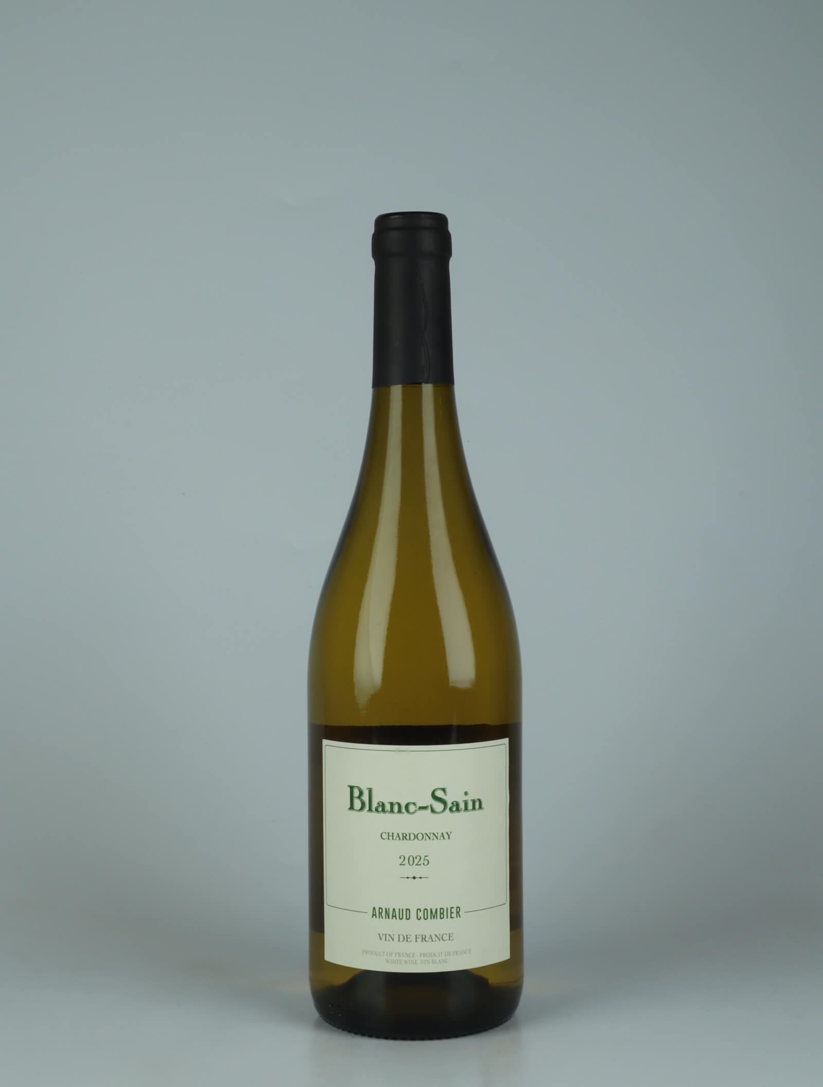 A bottle 2025 Blanc-Sain White wine from Arnaud Combier, Languedoc in France