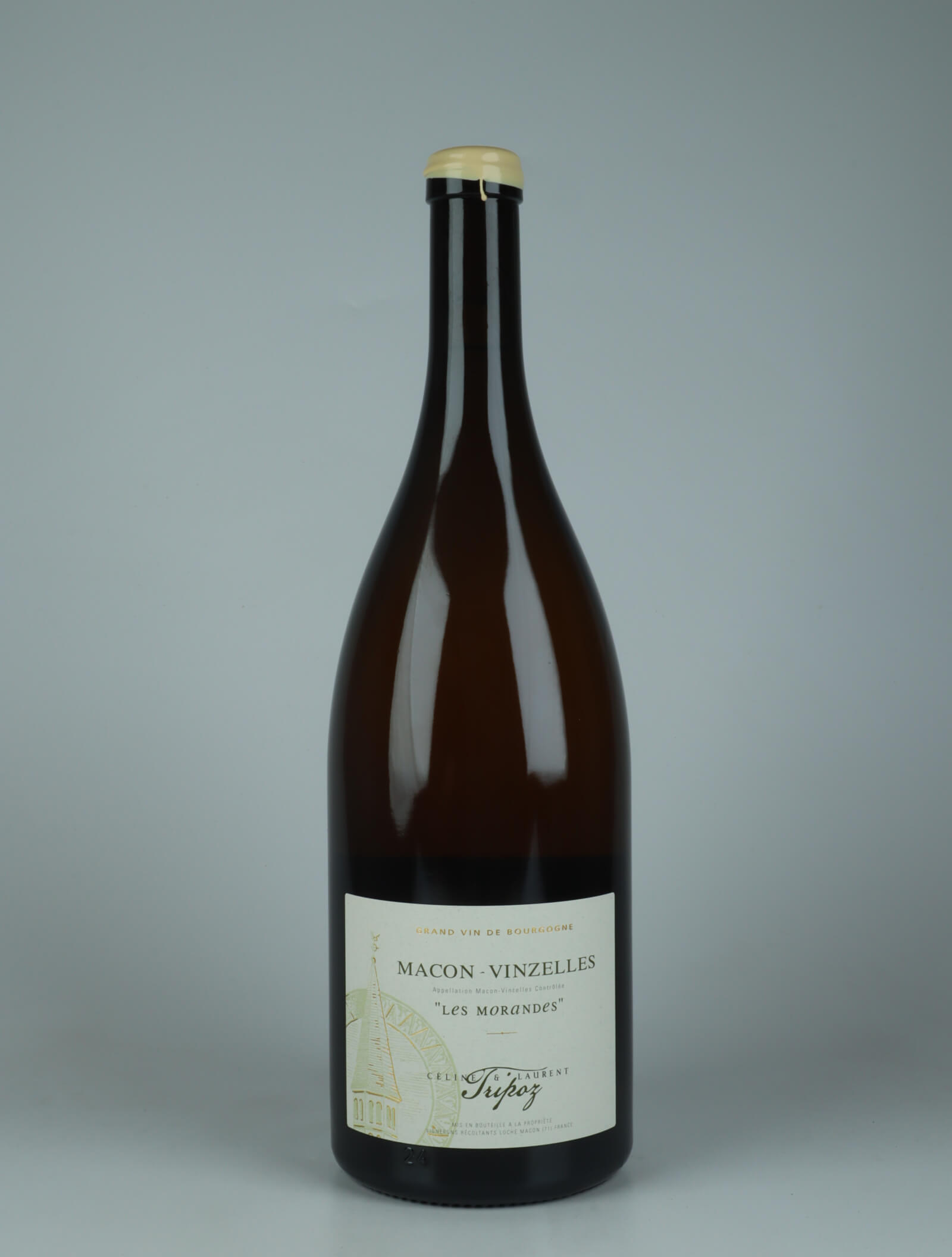 A bottle 2023 Mâcon-Vinzelles - Les Morandes - Magnum White wine from Céline & Laurent Tripoz, Burgundy in France