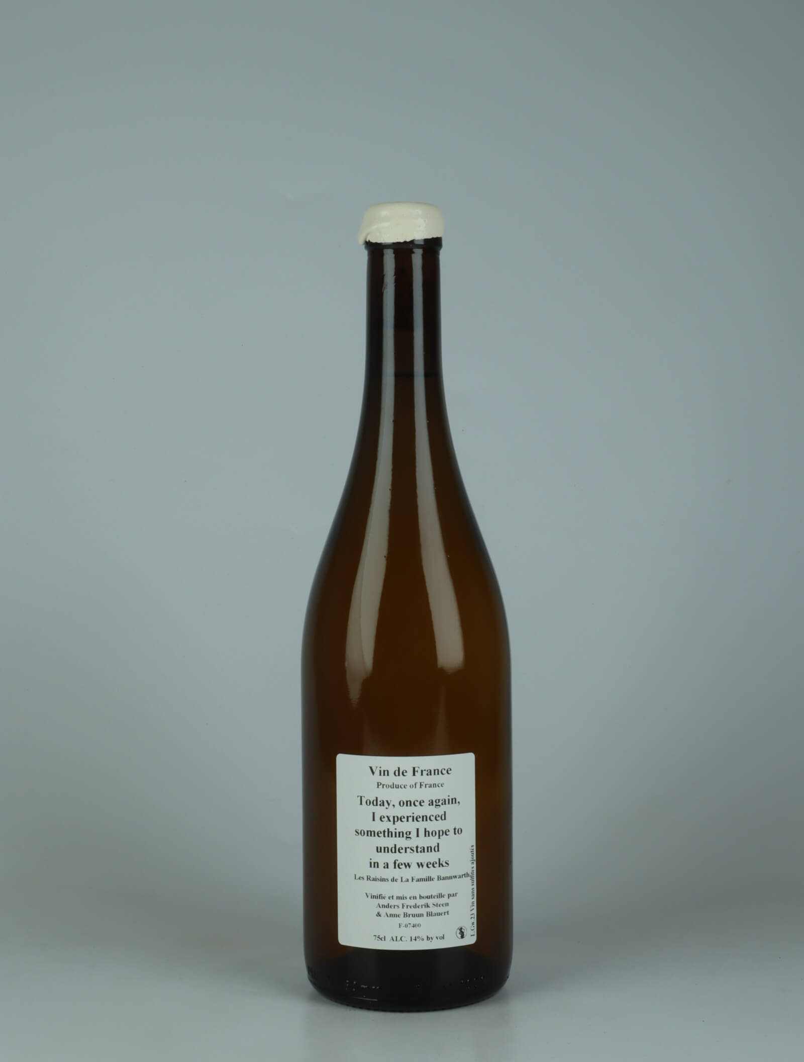 A bottle 2023 Today, once again... White wine from Anders Frederik Steen & Anne Bruun Blauert, Ardèche in France