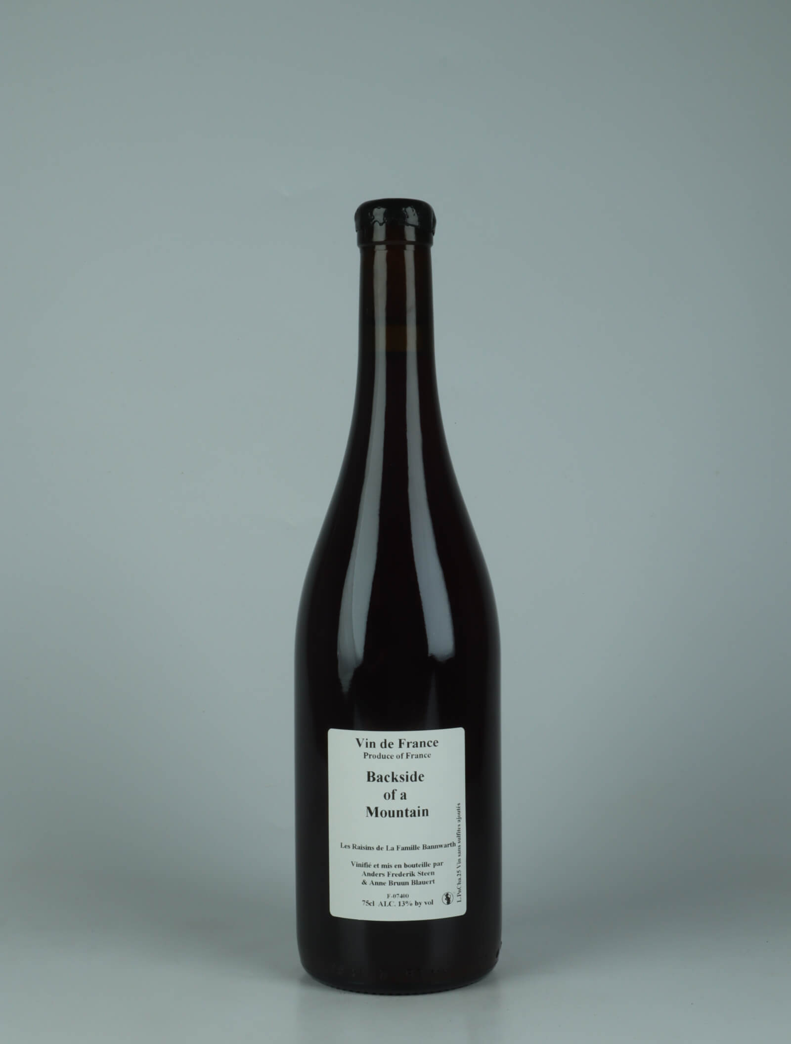 A bottle 2025 Backside of a mountain Red wine from Anders Frederik Steen & Anne Bruun Blauert, Ardèche in France