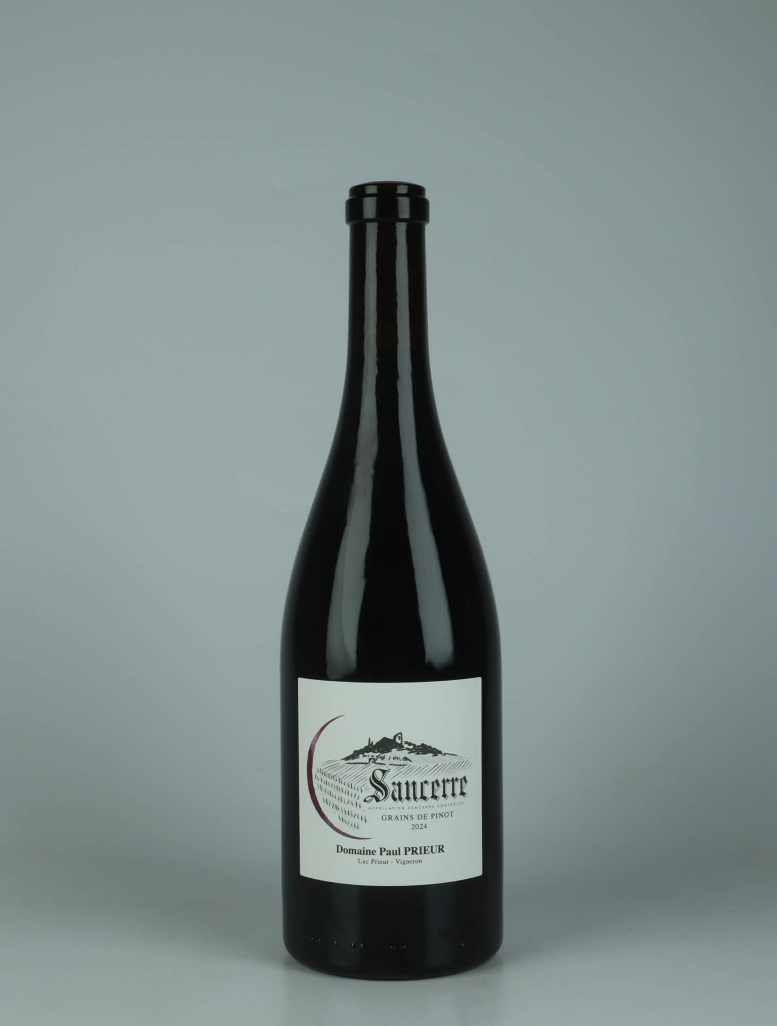 A bottle 2024 Sancerre Rouge - Grains de Pinot Red wine from Paul Prieur et Fils, Loire in France