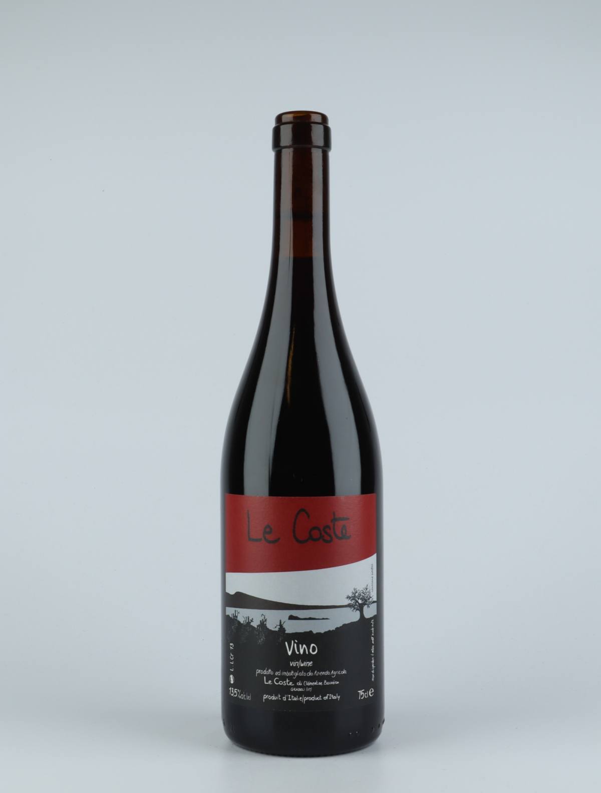 En flaske 2013 Le Coste Rosso Rødvin fra Le Coste, Lazio i Italien