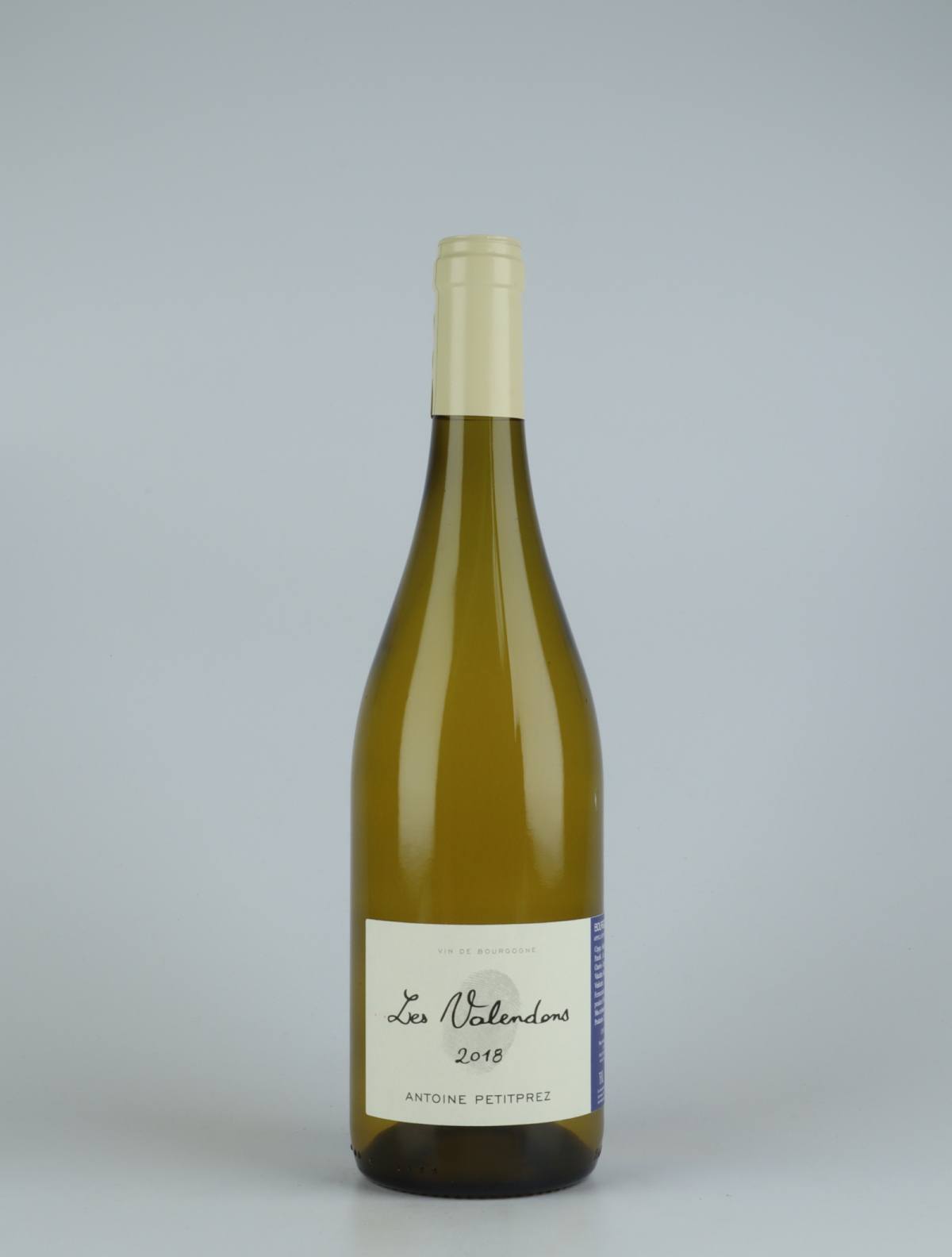A bottle 2018 Bourgogne Aligoté - Les Valendons White wine from Antoine Petitprez, Burgundy in France